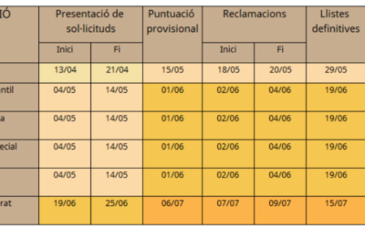 Procés d’escolarització curs 2026 – 2027